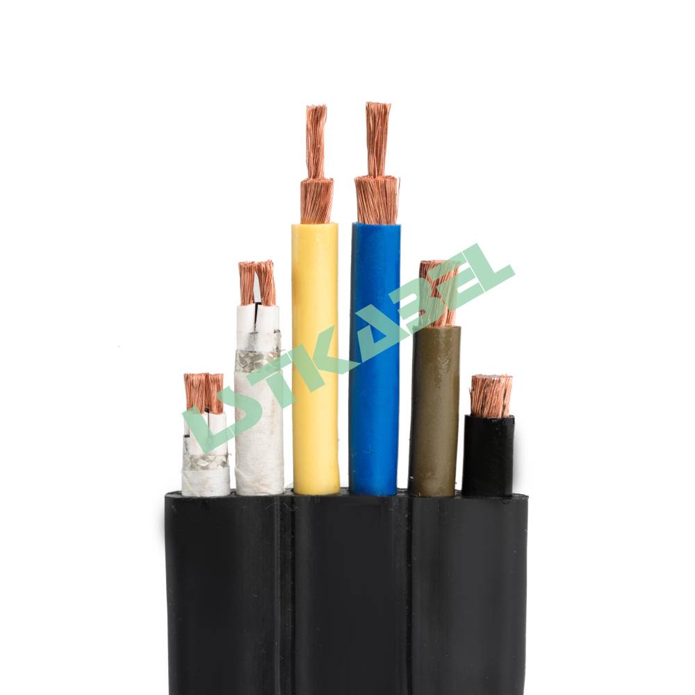 Good Quality Low Voltage Flexible Crane Flat Cable With Tinned Copper Wire Shielding For Power Transmission And Controlling